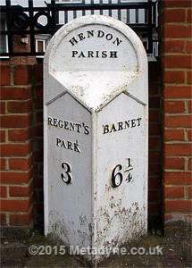 Finchley Road Milepost