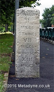 Milestone near Hampton Court