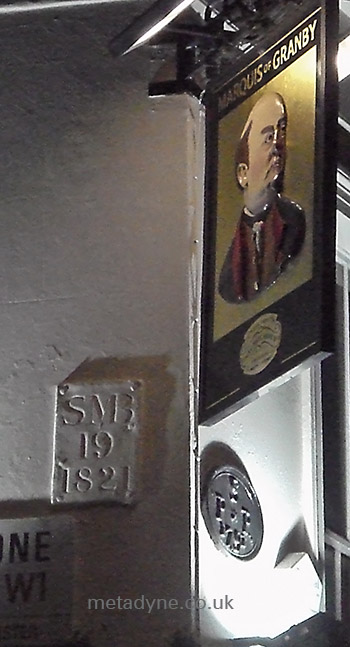 Markers on pub